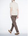 Plain sand V-neck top