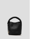 Bolso de mano Paula Hobo Midi piel trenzada negra