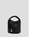 Bolso de mano Paula Hobo Midi piel trenzada negra