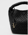 Bolso de mano Paula Hobo Midi piel trenzada negra