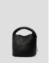Bolso de mano Paula Hobo Midi piel trenzada negra