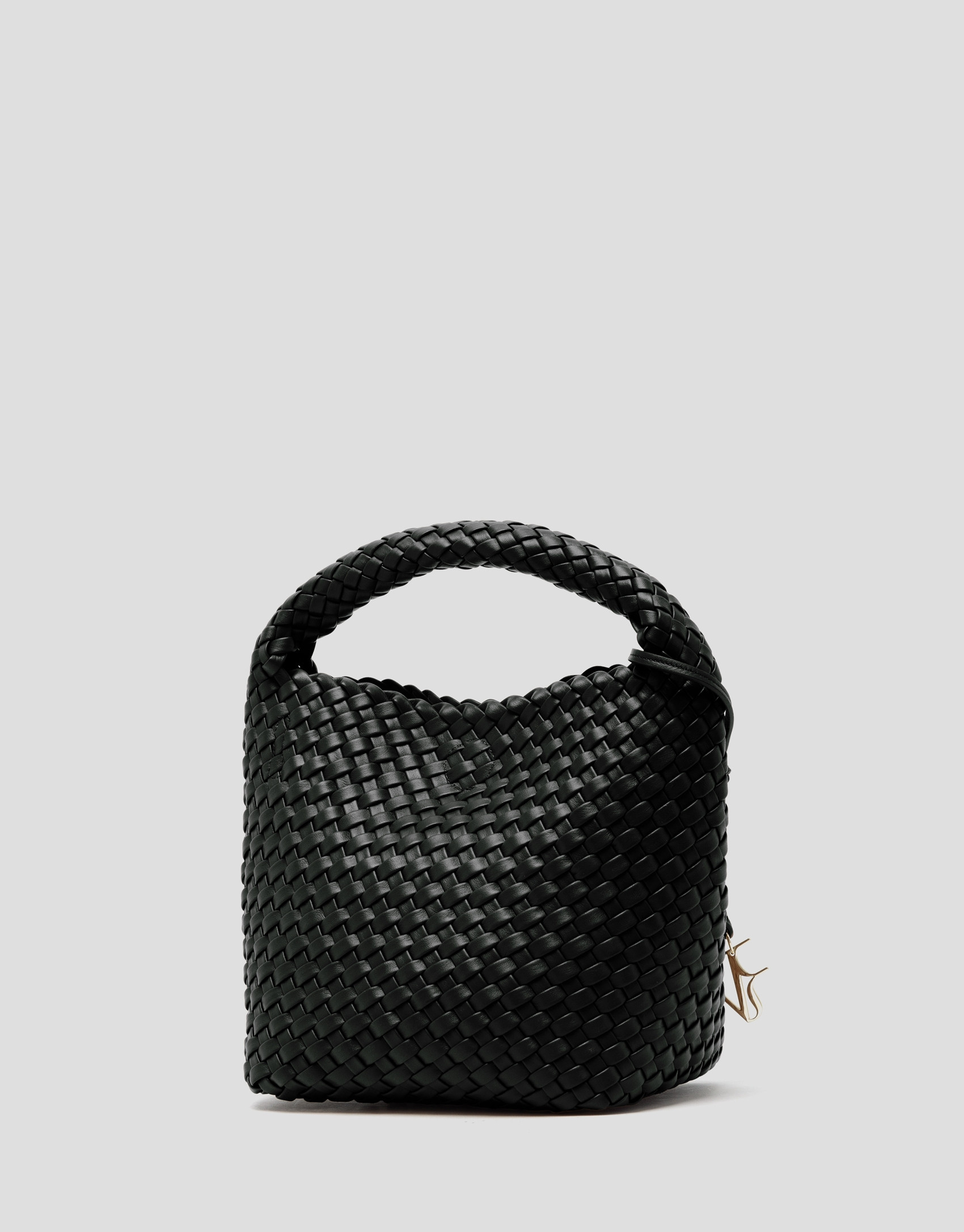 Bolso de mano Paula Hobo Midi piel trenzada negra