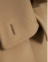Camel wool long coat with wrap-around collar | Roberto Verino