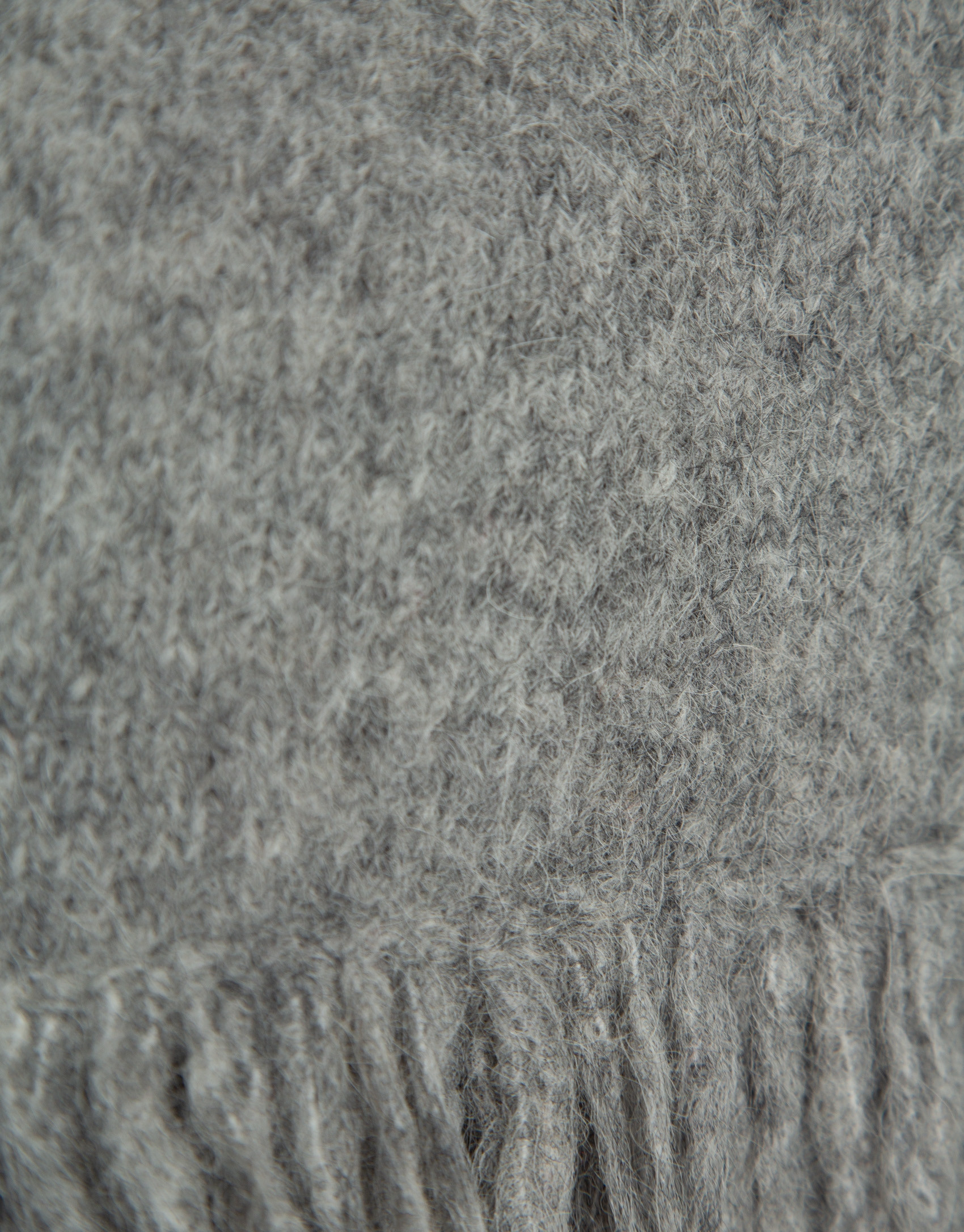 Jersey oversize gris con flecos - Mujer | Roberto Verino