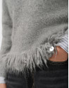 Jersey oversize gris con flecos - Mujer | Roberto Verino