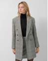 Black and white Welsh plaid double-breasted coat | Roberto Verino