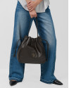 Daniela Hobo shoulder bag in brown leather | Roberto Verino