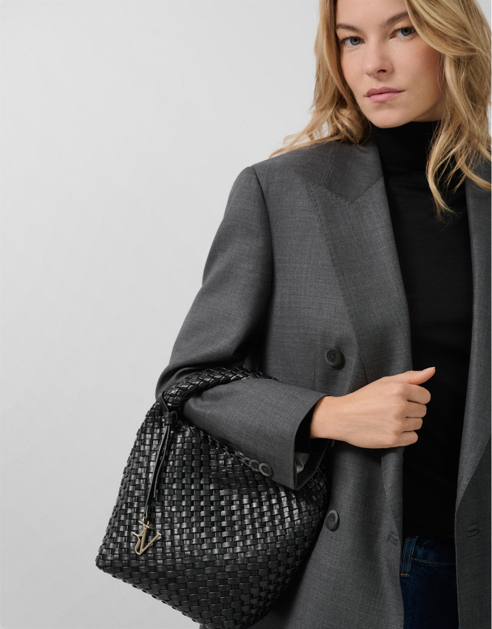 Bolso de mano Paula Hobo Midi piel trenzada ... | Roberto Verino