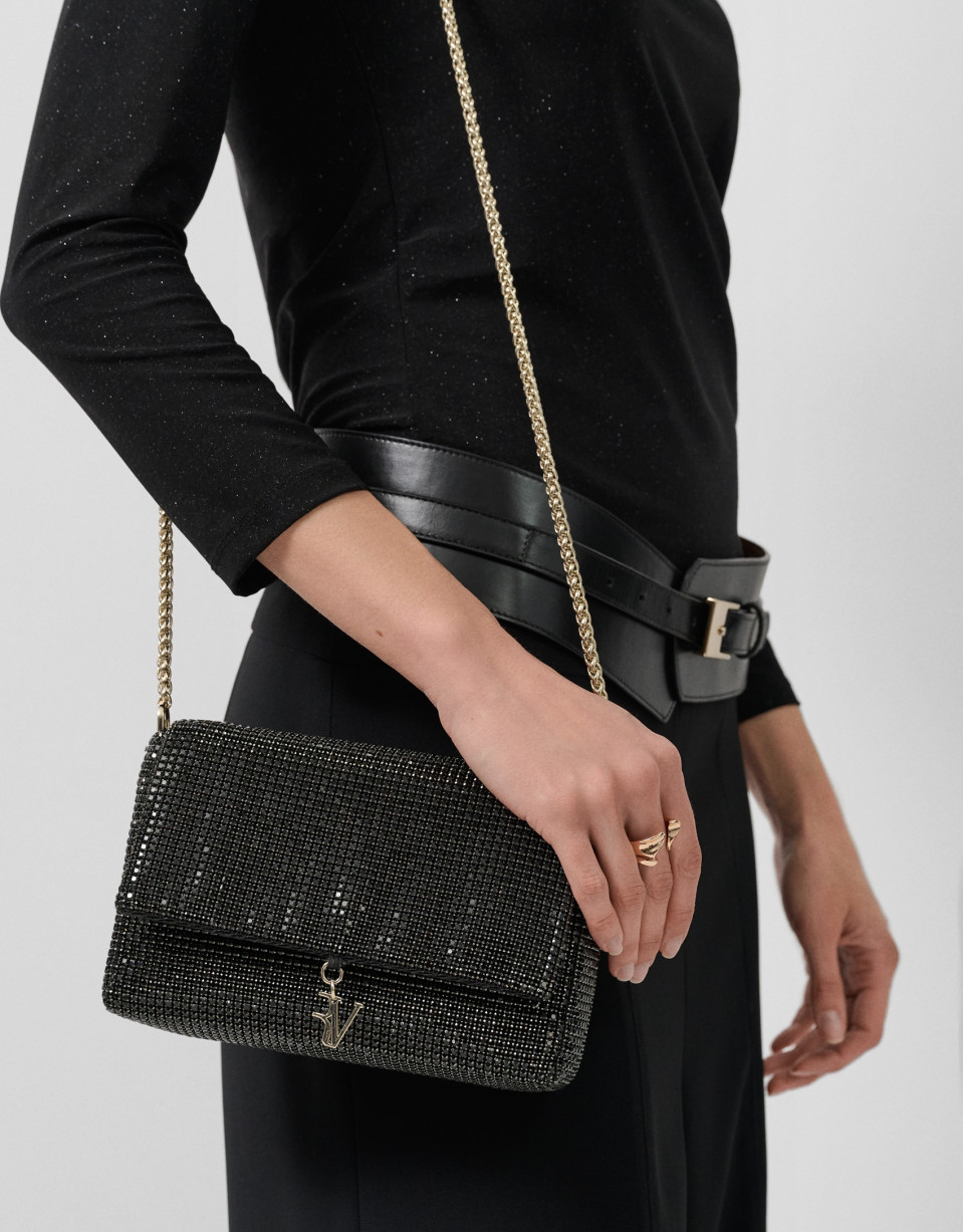 Aretha Mini Black clutch bag - Woman - SS2026 | Roberto Verino