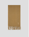 Camel wool scarf with embroidered RV - Woman | Roberto Verino