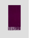 Raspberry wool scarf with embroidered RV | Roberto Verino