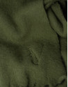 Khaki green wool scarf with embroidered RV | Roberto Verino