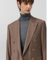 Double-breasted blazer in cool, toasted-brown... | Roberto Verino