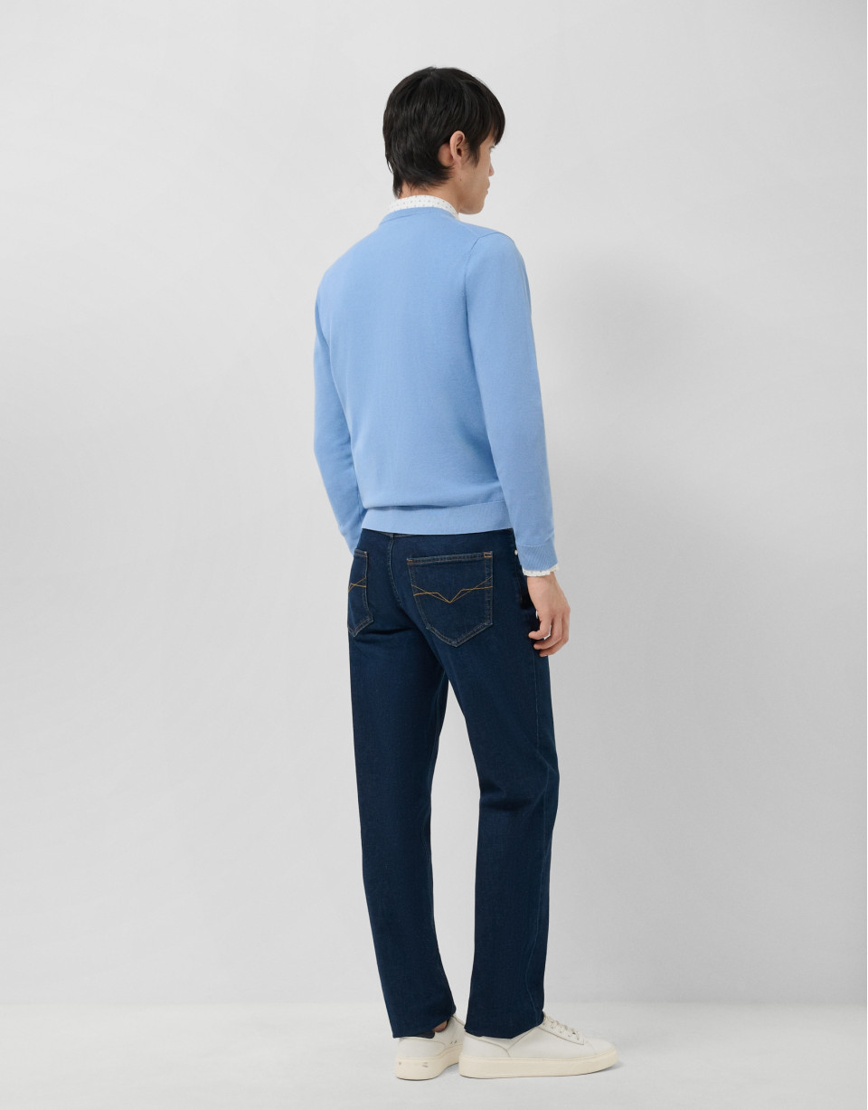 Regular fit dark blue men's denim trousers | Roberto Verino