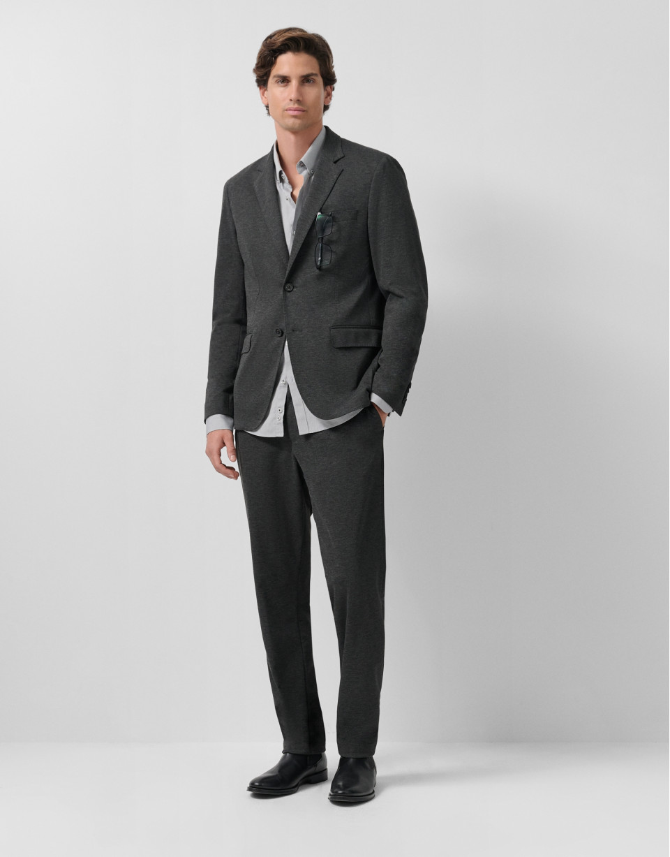 Dark grey Roma knit separate blazer - Man | Roberto Verino