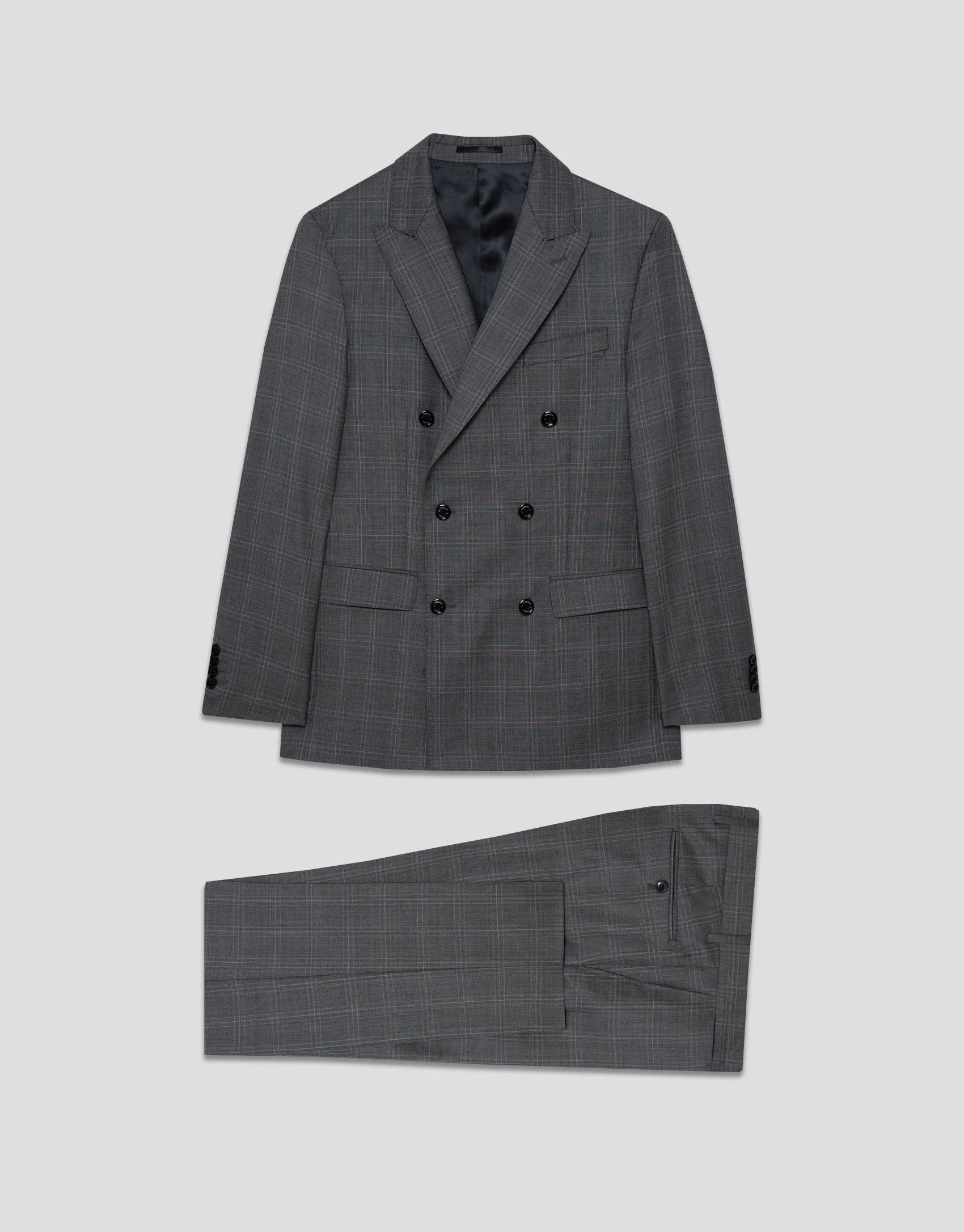 Half canvas virgin wool suit in grey tones | Roberto Verino