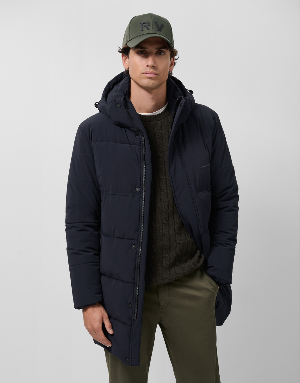 Long navy quilted garment - Man - AW2025 | Roberto Verino