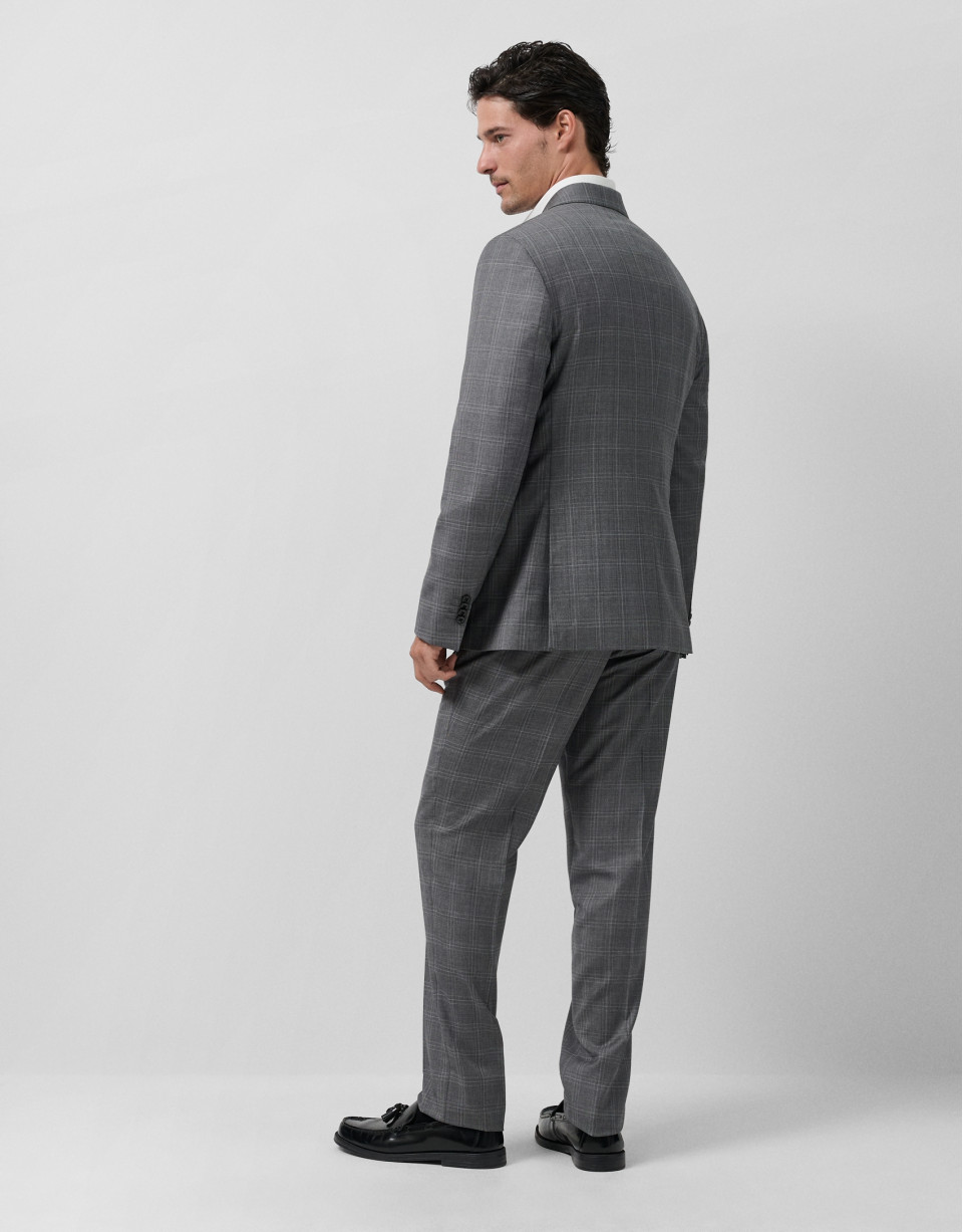 Half canvas virgin wool suit in grey tones | Roberto Verino