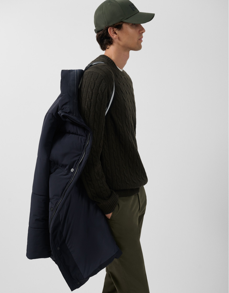 Long navy quilted garment - Man - AW2025 | Roberto Verino