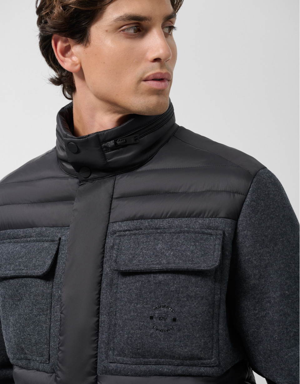 Jacket combined with technical fabric and ... | Roberto Verino