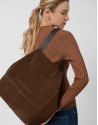 Bolso shopper Megan ante marrón - Mujer | Roberto Verino
