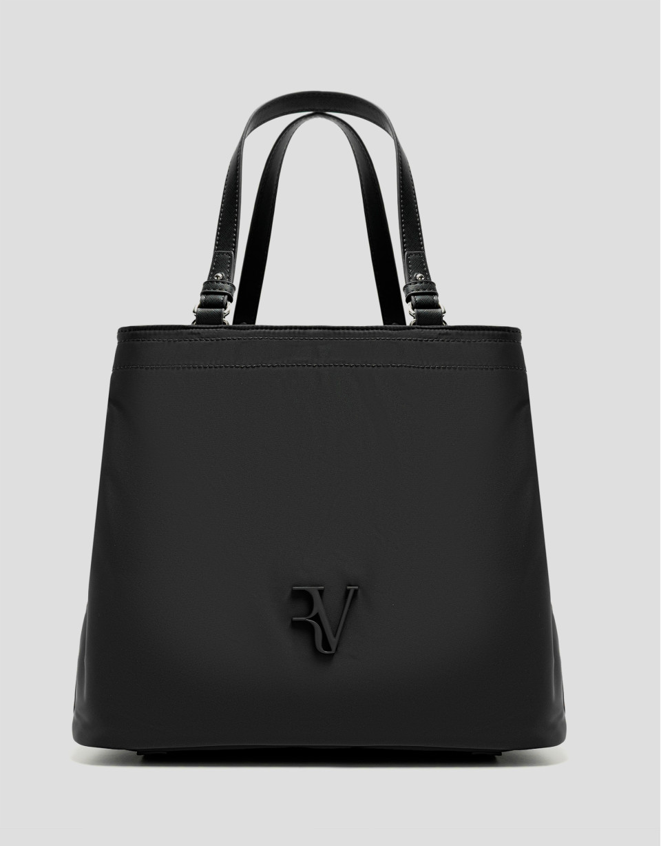 Hobo Violet M handbag in black nylon - Woman | Roberto Verino
