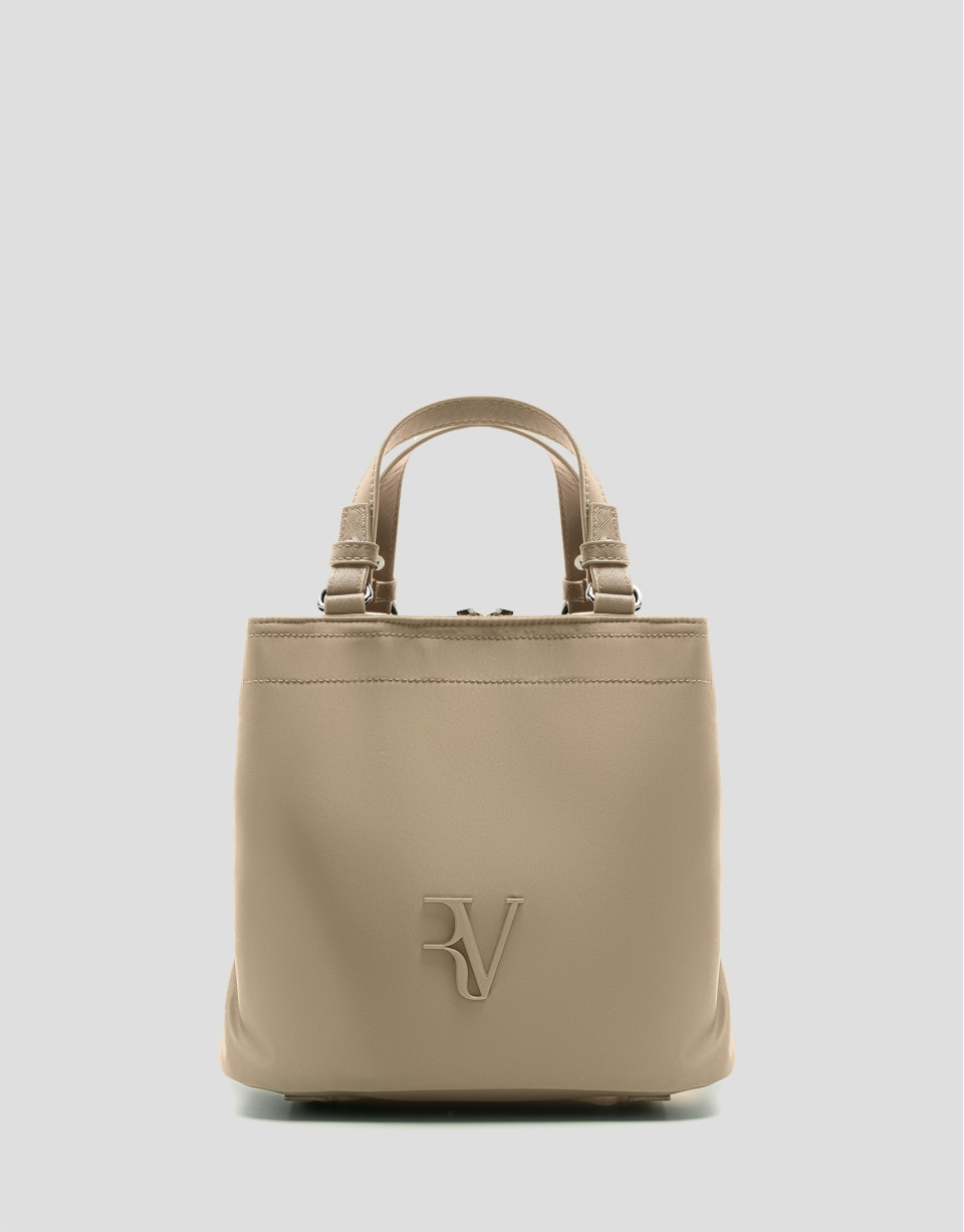 Bolso de mano Hobo Violeta S nailon beige | Roberto Verino