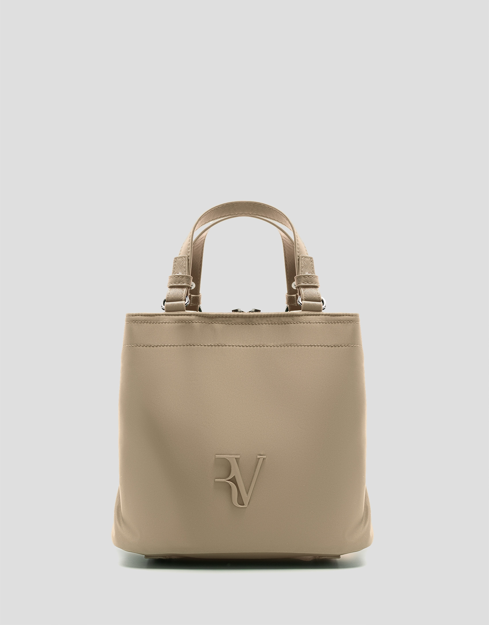 Bolso de mano Hobo Violeta S nailon beige | Roberto Verino