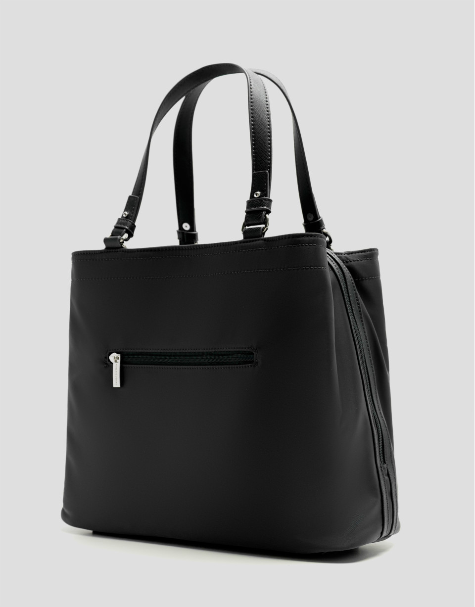 Hobo Violet M handbag in black nylon - Woman | Roberto Verino