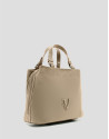 Bolso de mano Hobo Violeta S nailon beige | Roberto Verino
