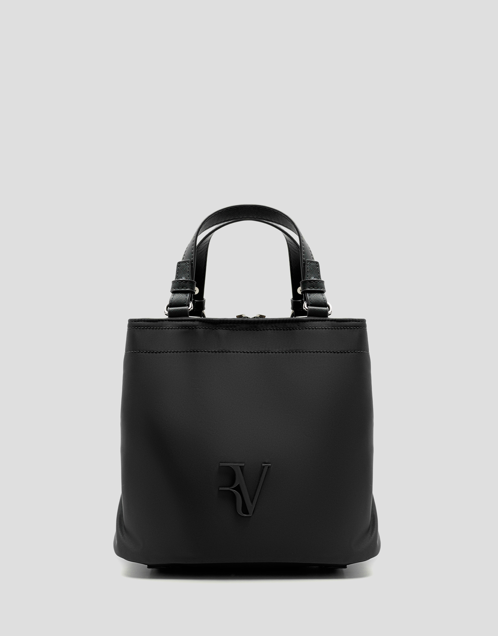 Bolso de mano Hobo Violeta S nailon negro | Roberto Verino