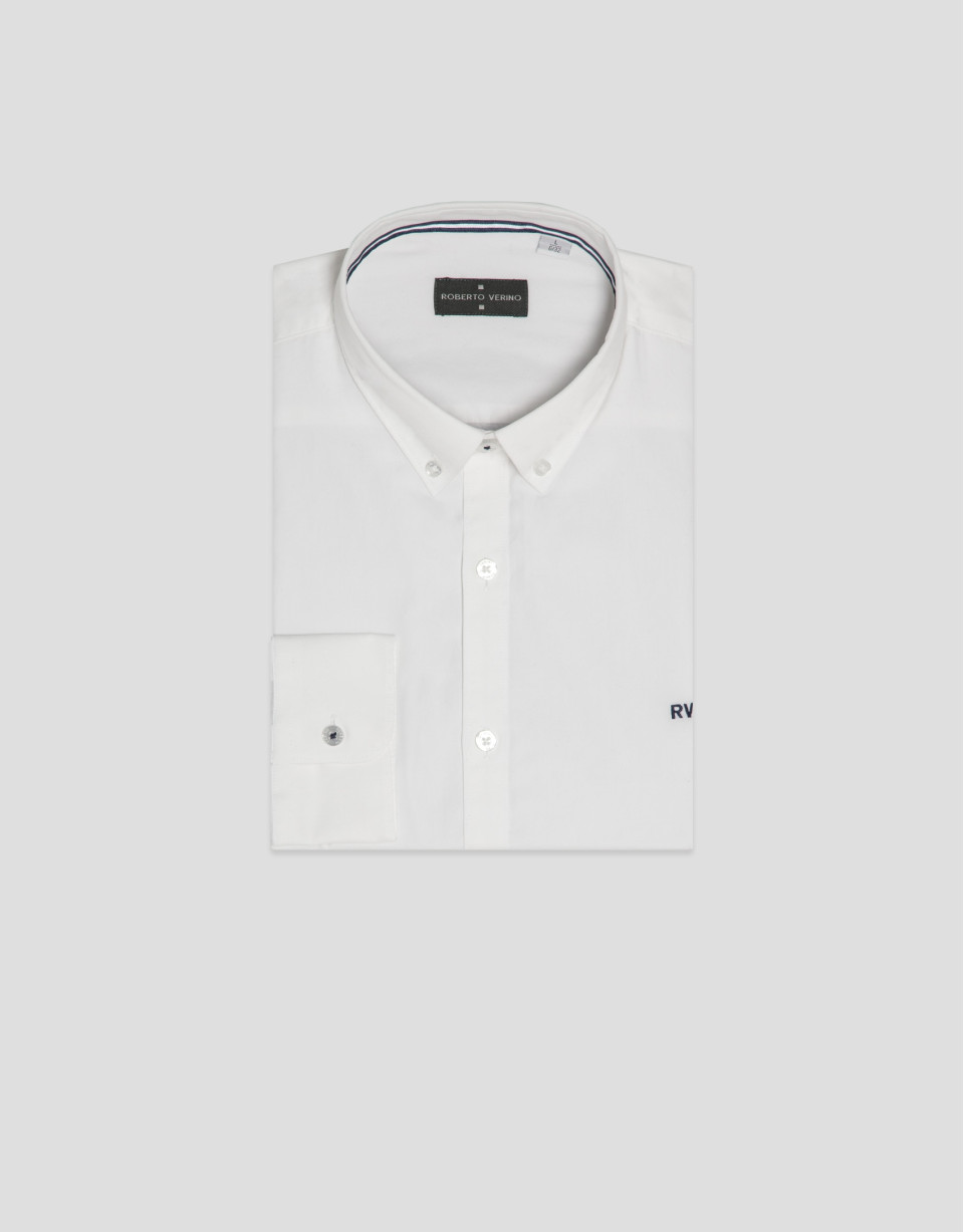 Regular fit optical white Oxford shirt - Man | Roberto Verino