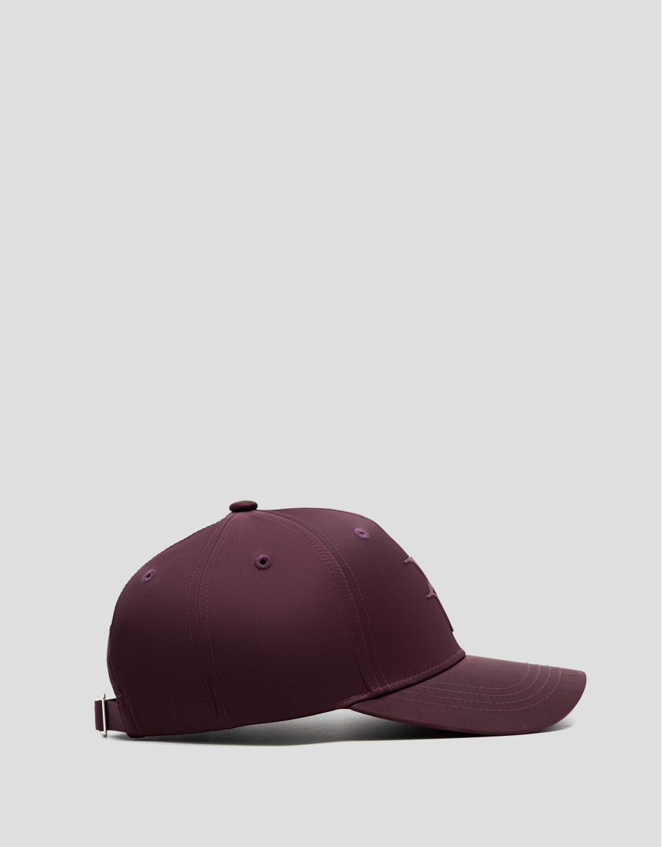 Burgundy nylon visor with embossed logo - Woman | Roberto Verino
