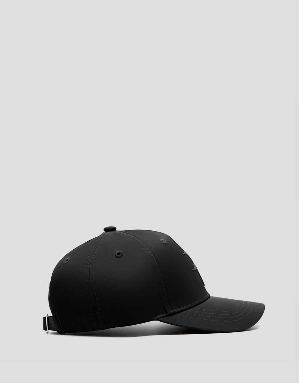 Black nylon visor with embossed logo - Woman | Roberto Verino