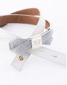 Narrow grey belt with bow