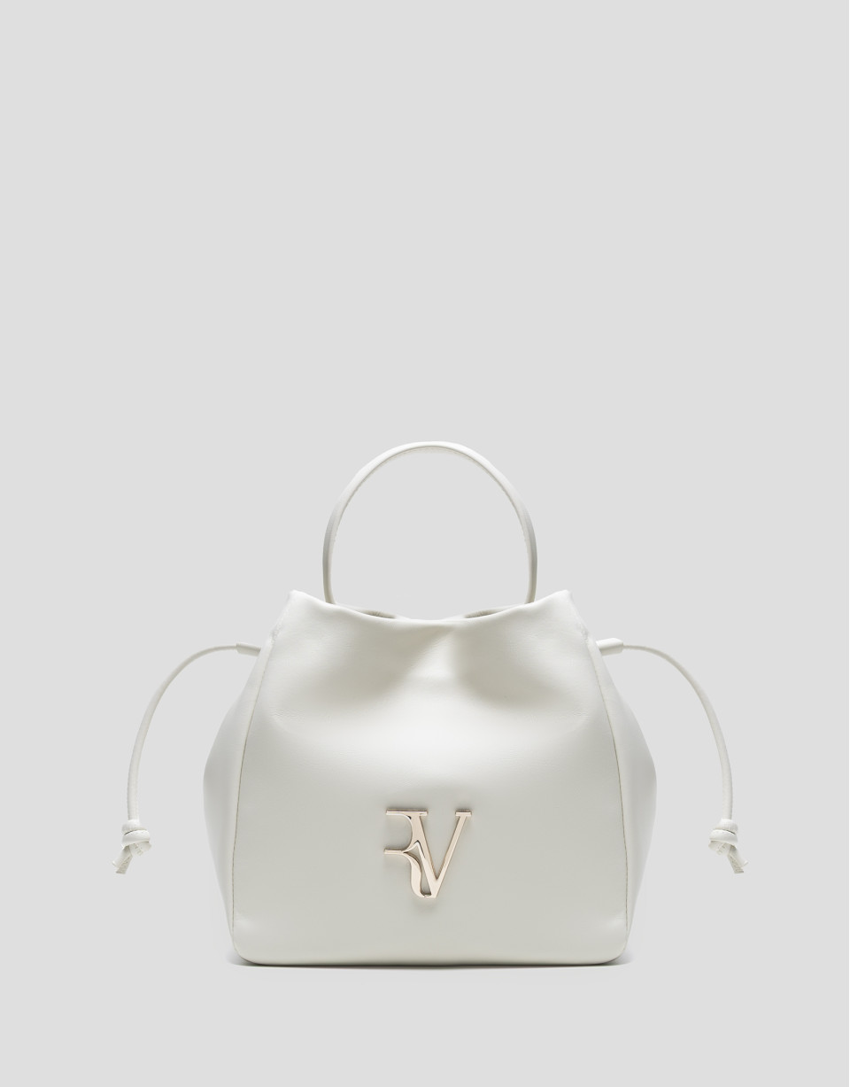 Daniela Midi handbag in ecru leather | Roberto Verino