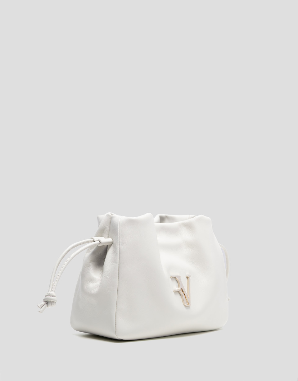 Daniela shoulder bag in ecru leather - Woman | Roberto Verino