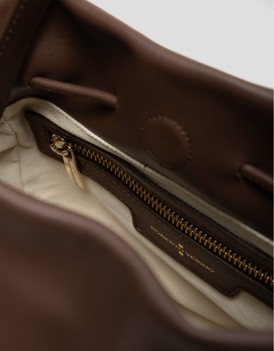 Bolso de mano Daniela Midi piel marrón | Roberto Verino