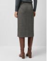 Skirt with grey micro-patterned front pleat | Roberto Verino