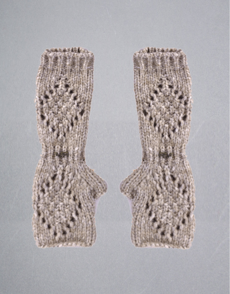 Beige vigoré knit gloves