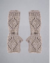 Beige vigoré knit gloves