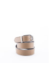 Reversible camel and brown leather belt 
