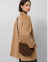Megan Messenger brown suede shoulder bag | Roberto Verino