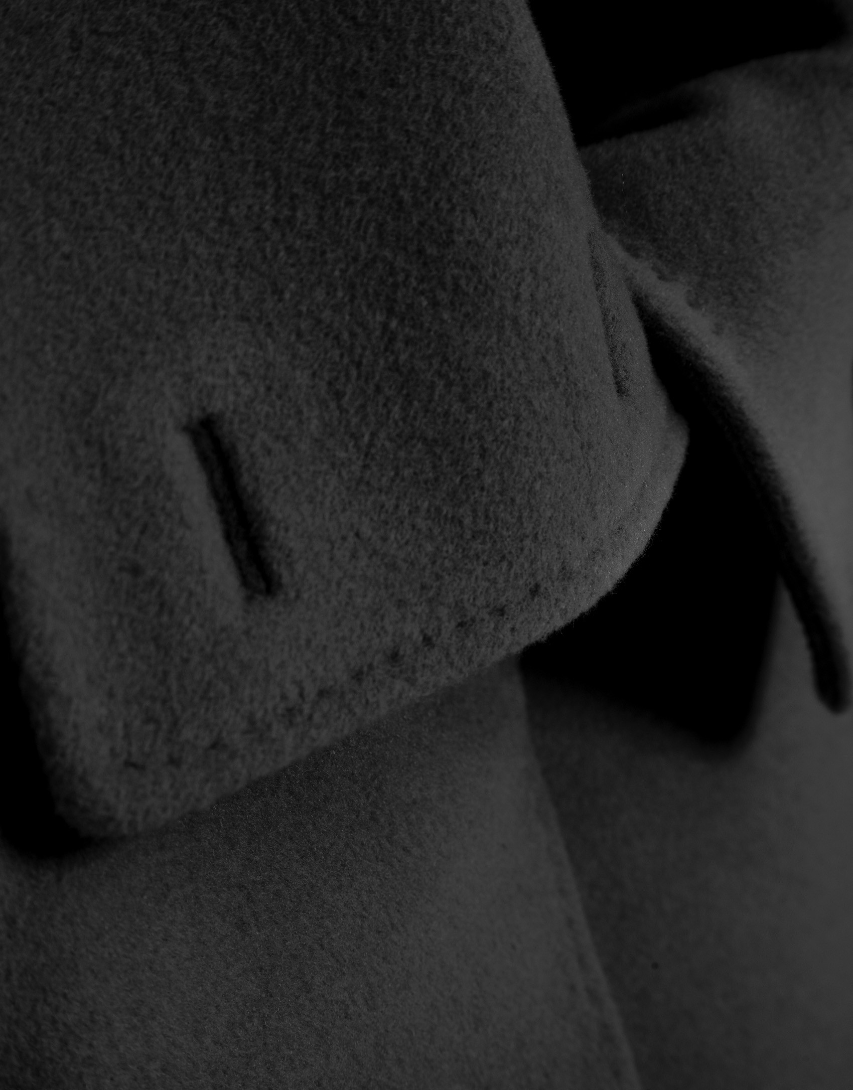 Abrigo largo cuello envolvente lana gris | Roberto Verino
