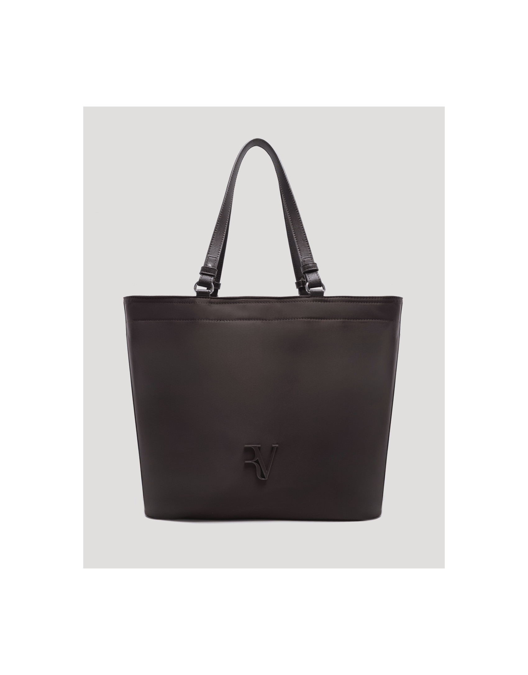 Violet brown nylon shopper bag - Woman - AW2025 | Roberto Verino
