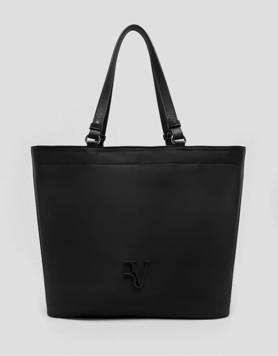 Bolso shopper Violeta nailon negro - Mujer | Roberto Verino