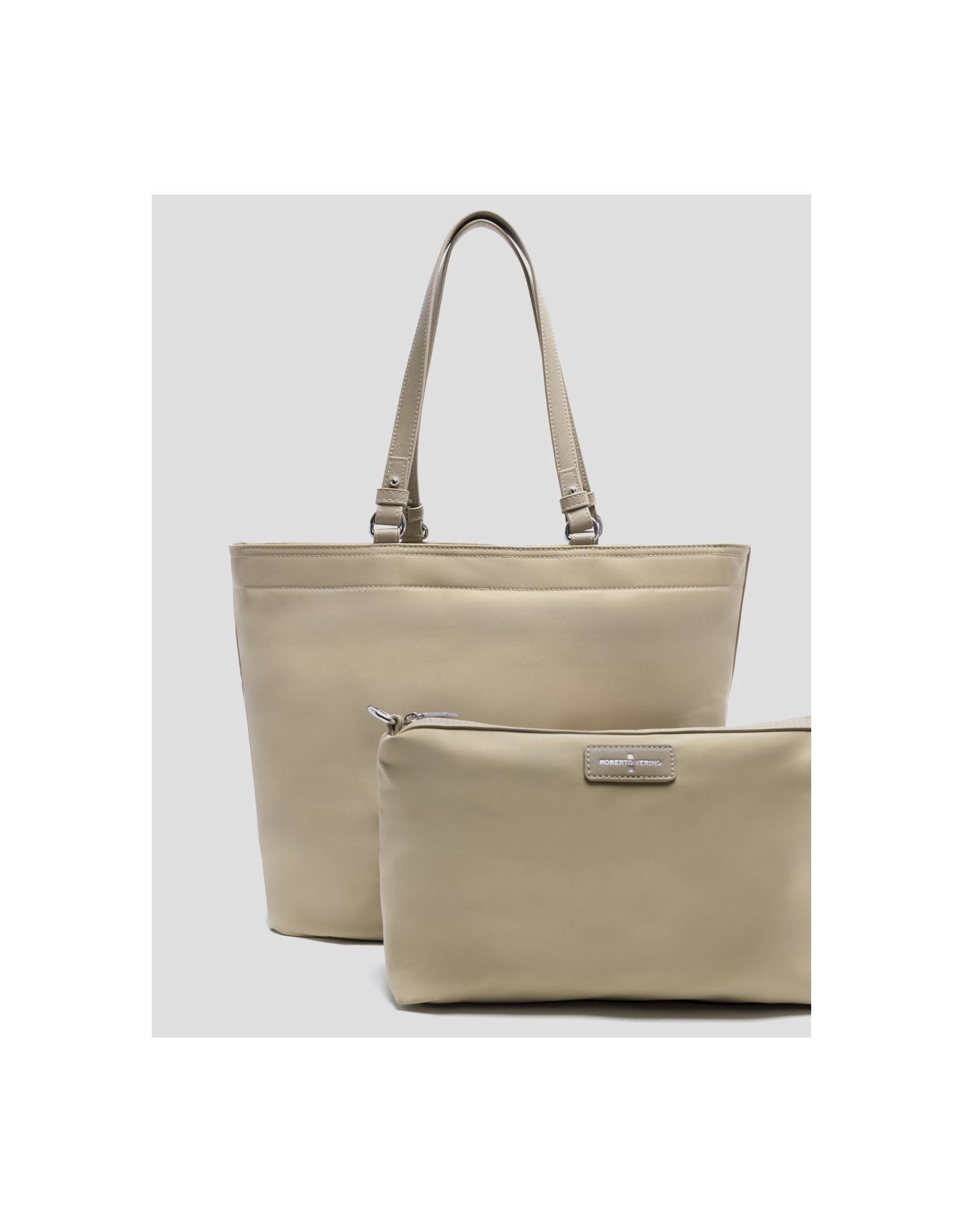 Violeta beige nylon shopper bag - Woman | Roberto Verino