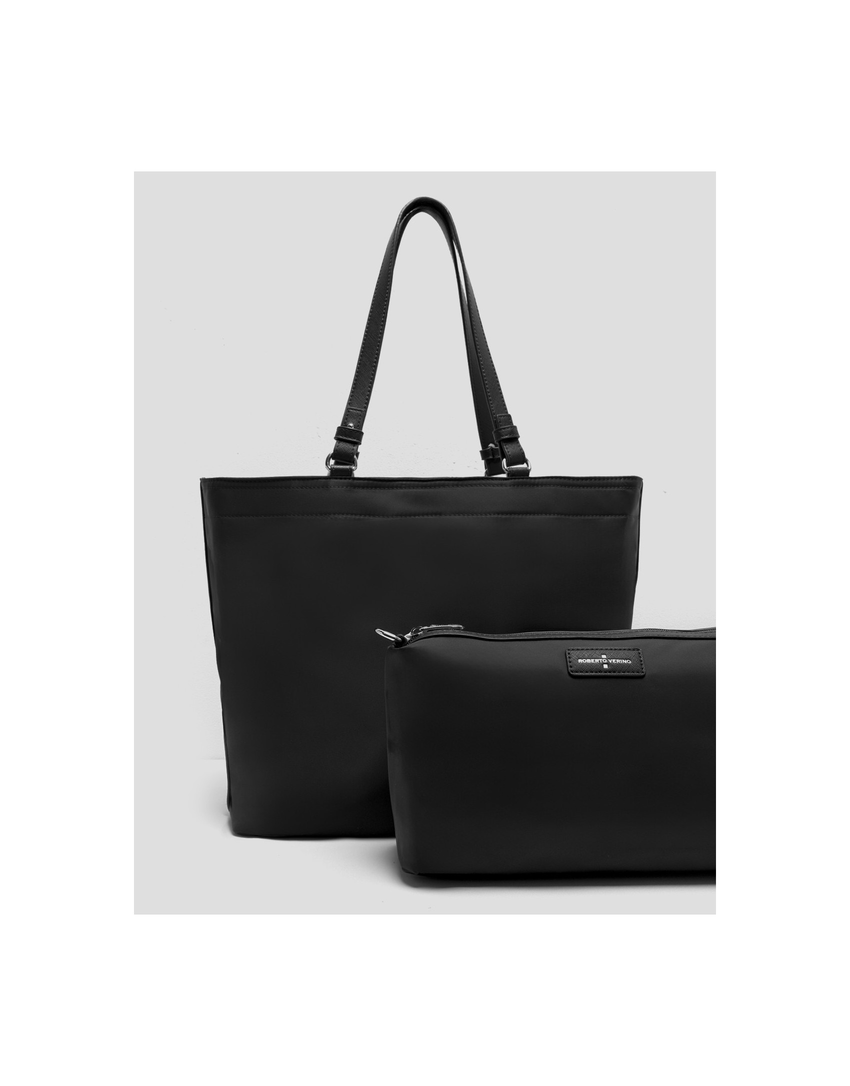Bolso shopper Violeta nailon negro - Mujer | Roberto Verino