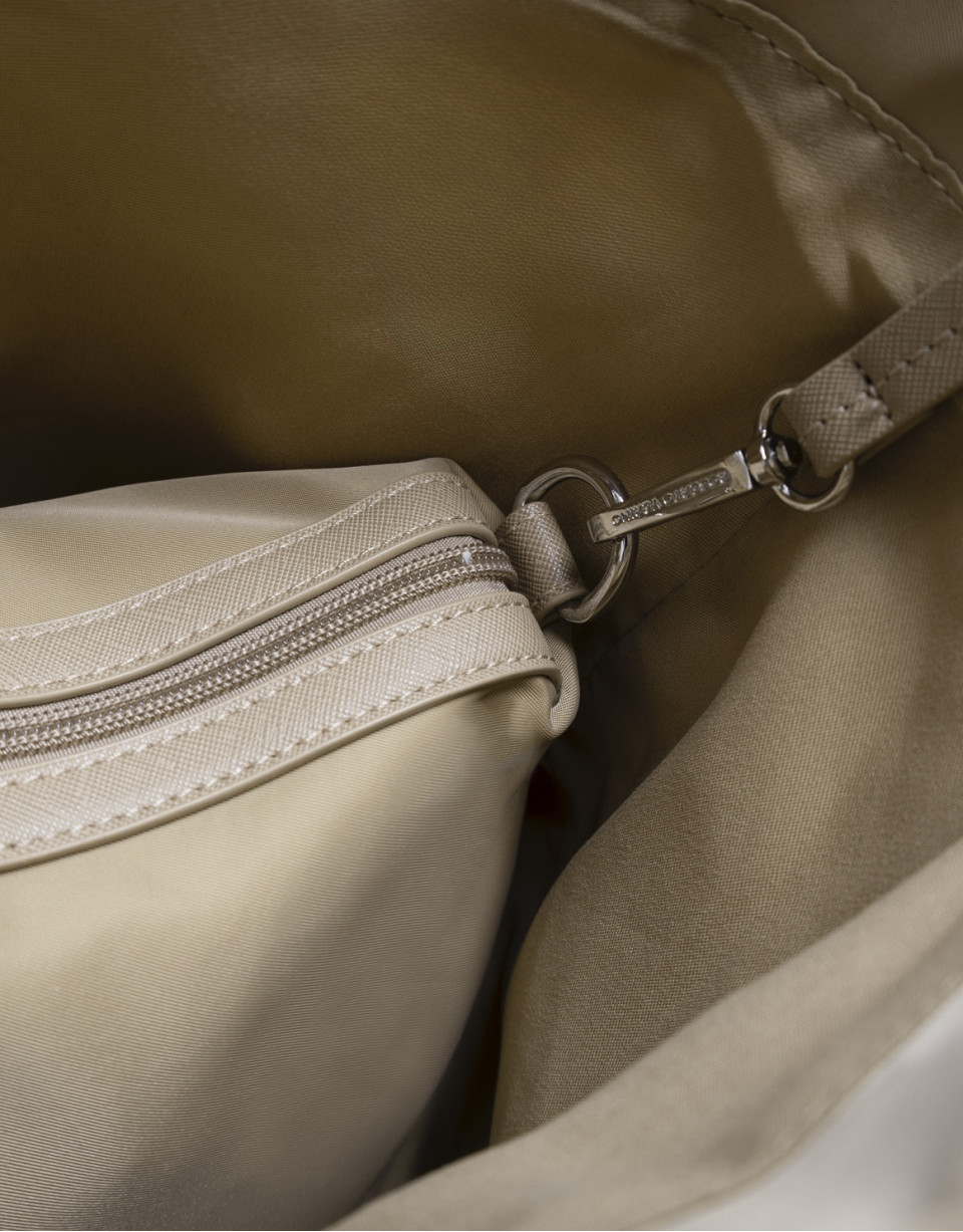 Violeta beige nylon shopper bag - Woman | Roberto Verino