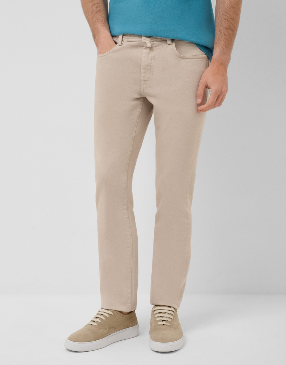 Pantalón cinco bolsillos sarga tintada beige | Roberto Verino